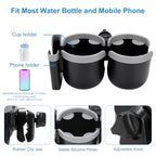 Stroller Cup Holder with Phone Holder (Double Holder-Grey)