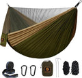 Camping Hammock with Mosquito Net (Green&khaki / X-Large)