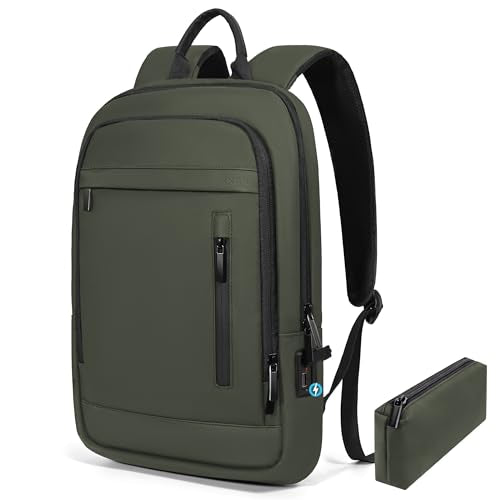 Business Backpack for Men Lightweight Commute Laptop Backpack Anti (15.6" / Classic / Green)