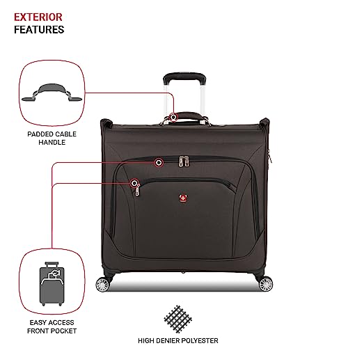 7895 Premium Garment Bag with Spinner Wheels (24 inch Spinner / Heather Grey)