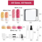 23 Pack TSA Approved Travel Bottles for Toiletries (Pink)