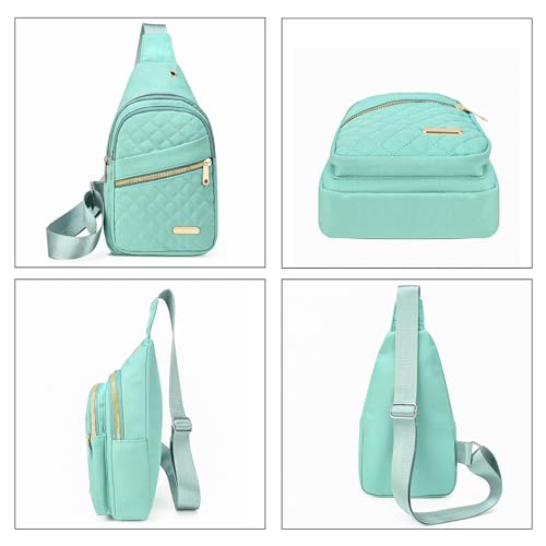 Small Sling Bag For Women Men Casual Crossbody Sling Backpack (Green-8003)