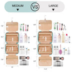 Travel Hanging Toiletry Bag for Women (Blue / Large*1 + Leak Proofing Bottle Covers*8)
