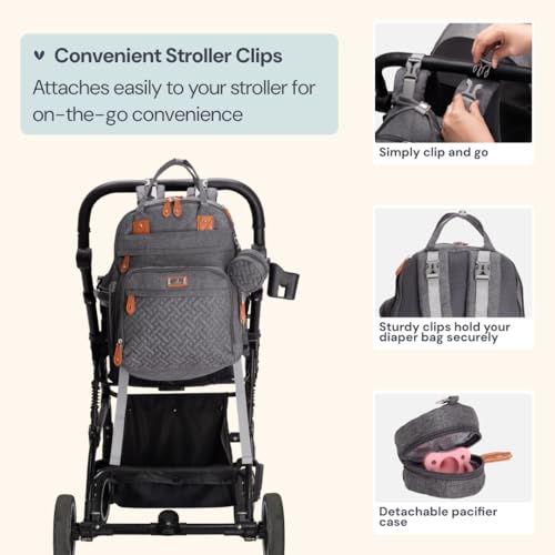 Extra Large Diaper Bag Backpack (Dark Gray)