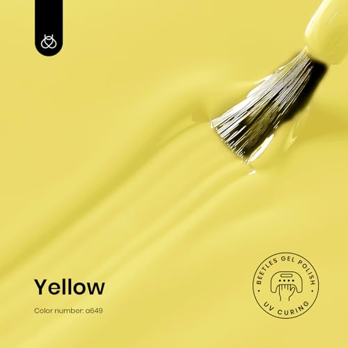 Beetles Yellow Gel Nail Polish 15ML Soak Off UV Gel for Fall Nail Art (K - Creme Yellow | Canary Yellow)