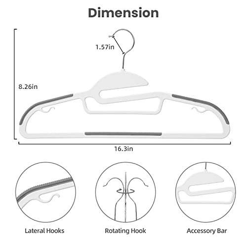 Plastic Hangers 50 Pack with Non (White / 50 pack)
