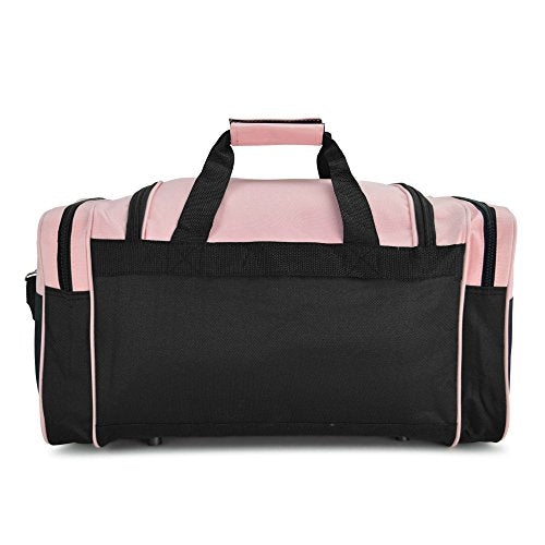 21" Blank Sports Duffle Bag Gym Bag Travel Duffel with Adjustable Strap in Pink (Pink)