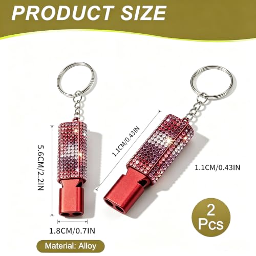 Three Tube Whistle Aluminum Alloy Survival Whistle for Outdoor Needs Sports Referee Emergency (red2pcs)