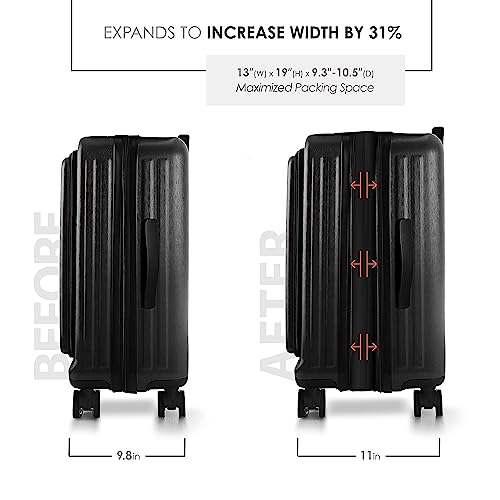 20 Inch Carry On Luggage 22x14x9 Airline Approved Suitcase (Carry-on 20 Inch / Black)