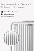 24 Inch All Aluminum Checked In Luggage with Wheels (Silver / Checked in 24inch)