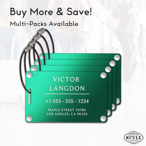 Personalized Luggage Tags for Suitcases (Pure Text-green-largename)
