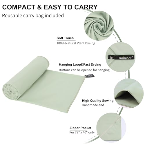 Microfiber Towel Quick Dry Camping & Travel & Gym Towel. Compact (Bean Green / 60.00" x 30.00")