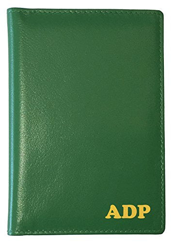 Personalized Monogrammed Emerald Green Leather RFID Passport Wallet (Emerald Green / Minimalist)