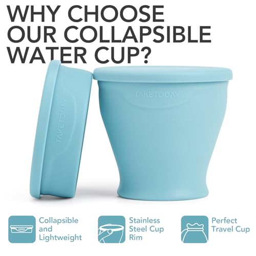 Collapsible Cup 8 oz 2 (Blue & Lowcountry Peach)