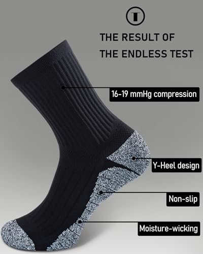 Cushioned Compression Unisex Mid (X-Large / Black/Gray (2 Pairs of Each Color))