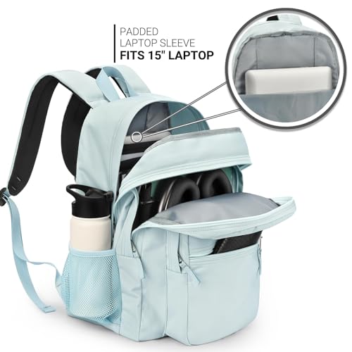 26L Backpack for College (Light Gray Blue / 16.5 Inch)