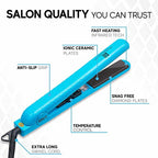 1.25 Inch Diamond Ceramic Flat Iron (Turquoise)