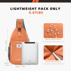 Sling Bag RFID Crossbody Sling Backpack Cross Body Shoulder Bag Travel Hiking Daypack for Women Men (Orange)