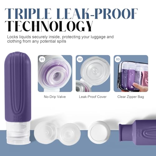 Travel Bottles for Toiletries (PURPLE)