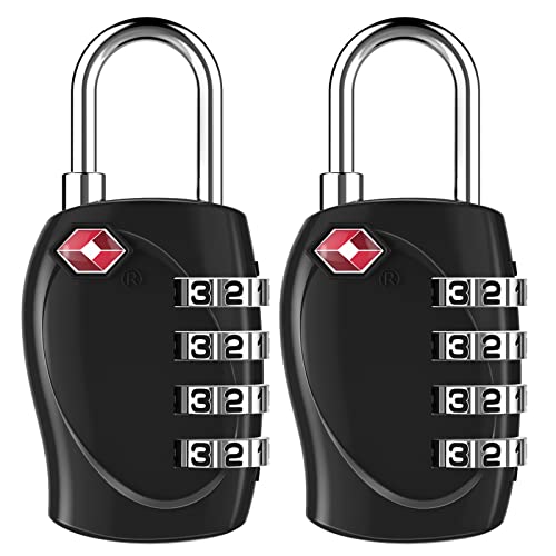 Luggage Locks TSA Approved (Black, 2P)
