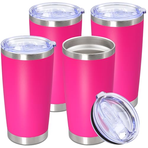 20oz Tumbler Stainless Steel Tumbler Coffee Tumbler with Lid Hot Pink (Hot Pink)