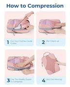 Compression Packing Cubes (Baby Pink)