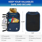 Neck Wallet Travel Pouch and RFID Blocking Passport Holder for Women and Men (Navy)
