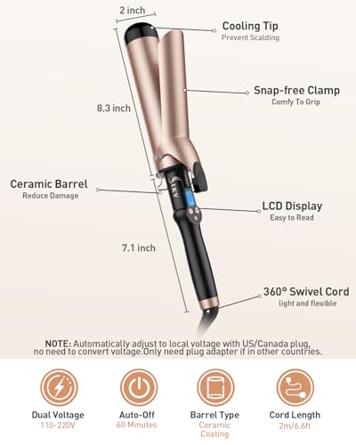 2 inch Curling Iron Extra Large Barrel for Long Hair (2 inches)