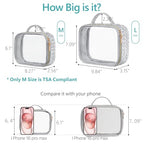 Clear Makeup Bag (2 Pack Silver / Hybrid Traveler (1 Large & 1 Medium - Soft))