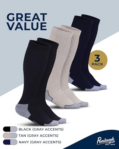 Compression Socks for Men (X-Large / Black/Tan/Navy - 3 Pairs)