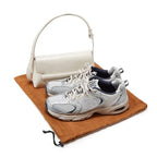 4 Pcs Travel Shoe Bags for Packing with Drawstring (Brown)