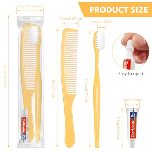 100 Pack Disposable Toothbrushes with Toothpaste and Comb