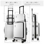 20 Inch Carry On Luggage 22x14x9 Airline Approved (Carry-on 20 Inch / White)
