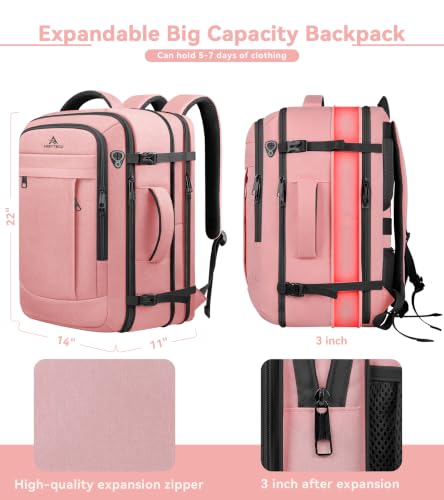 Travel Backpack for Women (Amourpink / 18.4 Inch (22''x14''x11''))