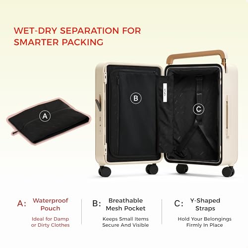 Balance 20" Wide Handle Suitcase Hardside Zipperless Luggage Blue (Clear Sky Blue / Carry-On 20'')