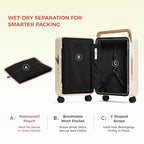 Balance 20" Wide Handle Suitcase Hardside Zipperless Luggage Blue (Clear Sky Blue / Carry-On 20'')