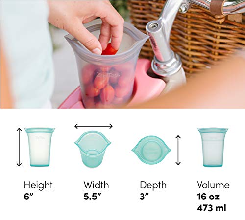Reusable Food Storage Bags (Peach / Medium Cup)