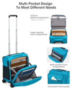 16 Inch Underseat Carry On Luggage with Wheels Small Suitcase Softside Luggage Bags for Travel Lightweight Suitcases with Wheels Travel Luggage Personal Item for Men and Women (Caribbean Blue / 16 Inch)