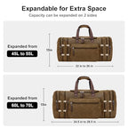 Large Canvas Duffle Bag for Travel (Coffee / 55L)