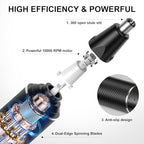 Professional Rechargeable Nose Hair Trimmer for Men (Black Silver)