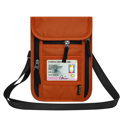 Neck Wallet for Travel (Orange)