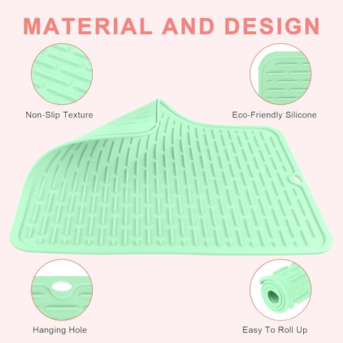 Oversize Silicone Heat Resistant Mat for Hair Tools (Green)