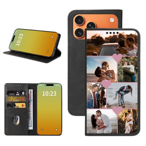 Custom Wallet Phone Case for iPhone 17 Pro Max (iPhone 17 Pro Max / Black-E)
