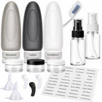 Leak Proof Travel Bottles (3oz 15pc - Gray/White/Black)