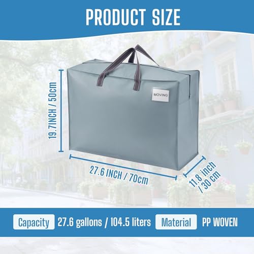 Heavy Duty Moving Bags (Light Blue / 27 Gallon-4 Pack)