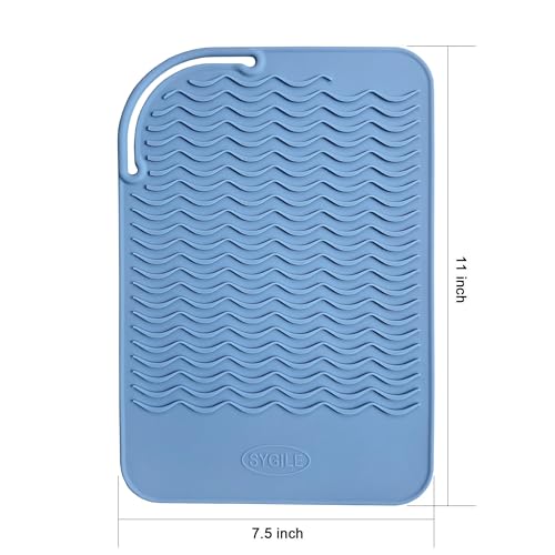 11" X 7.5" Large Heat Resistant Silicone Mat for Hair Styling Tools (5.6 Ounce)