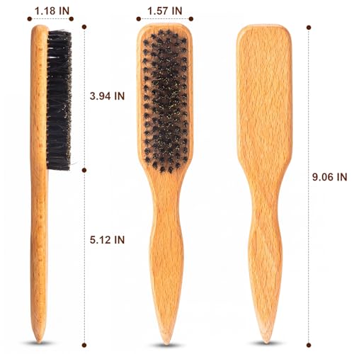 5pcs Boar Bristle Slick Back Hair Brush Set (pink)