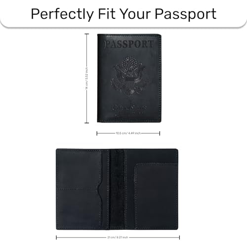 Leather Passport Holder (Black / Usa Great Seal)
