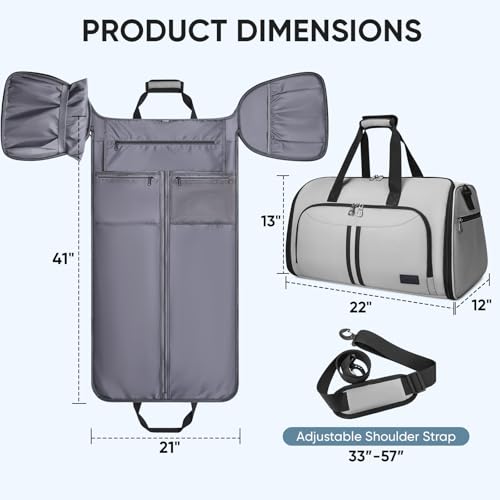 Garment Bags for Travel (Light Gray / Convertible)