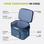 Magnetic Leak Proof 18 Can Soft Cooler with Waterproof Zipper (Navy / 18 Can)